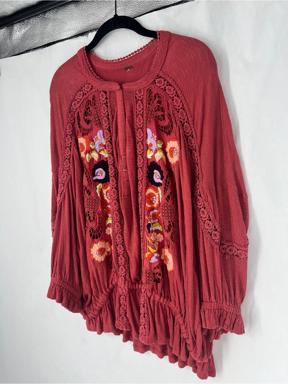 Free People Floral Embroidered Tunic in Rust - Picture 3 of 8